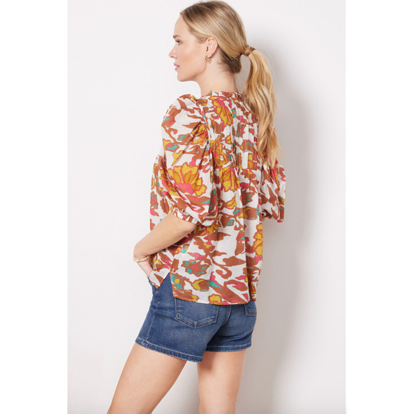 CLEOBELLA NWT Evereve Zola Puff Sleeve Organic Cotton Blouse // S - Picture 4 of 12